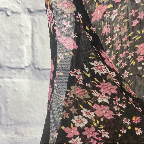 Free People Avery Slip Dress Sheer Floral Distressed Ruffle Hem Petticoat Dress - Picture 8 of 12